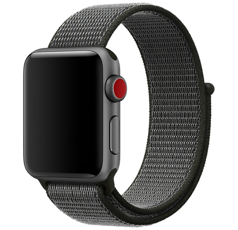 Cinturino Nylon Sport Loop Per Apple Watch Oliva Scuro